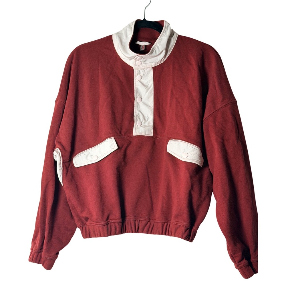 FP Movement Hit The Slopes Fleece Pullover Snap Neck Red Size S